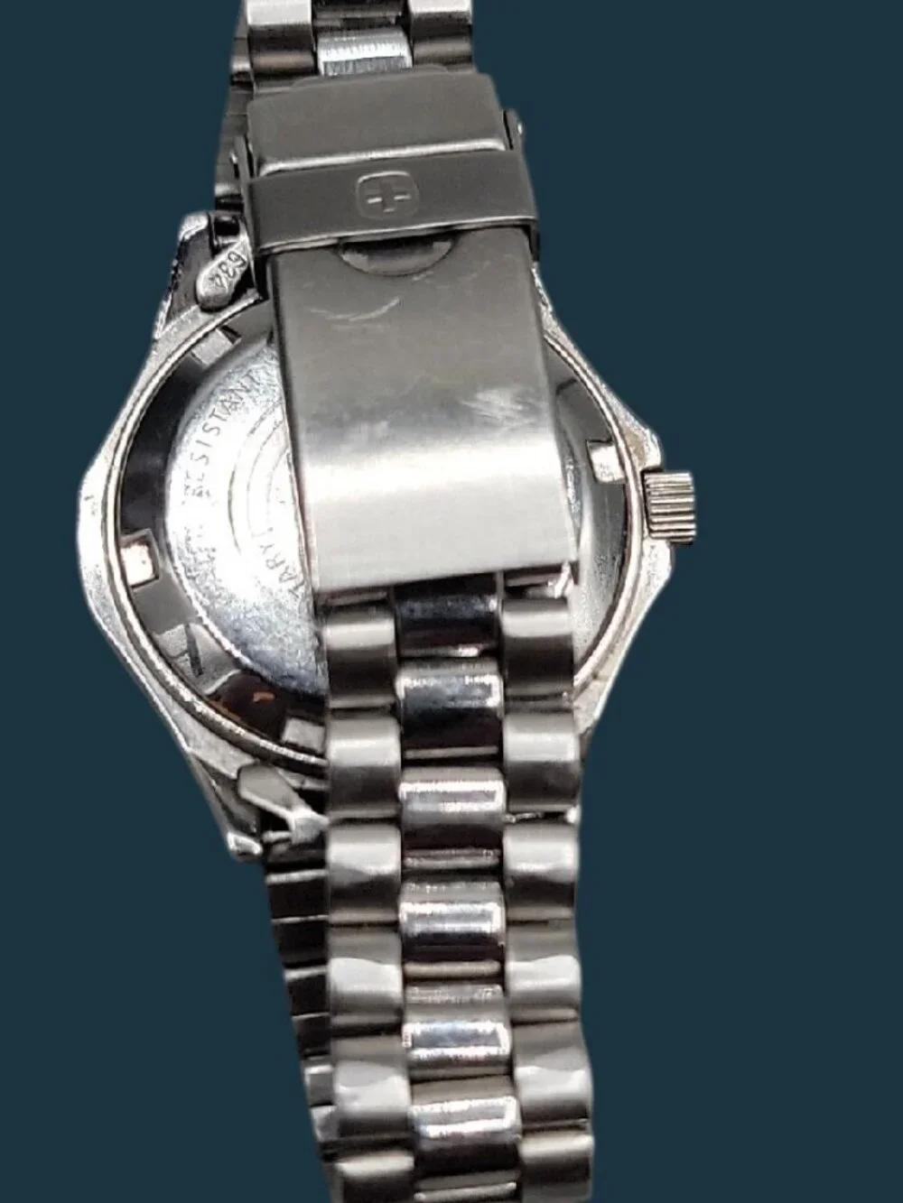Vintage Wenger Swiss Military Watch 5020X SAK Design White Dial Date RUNS VG